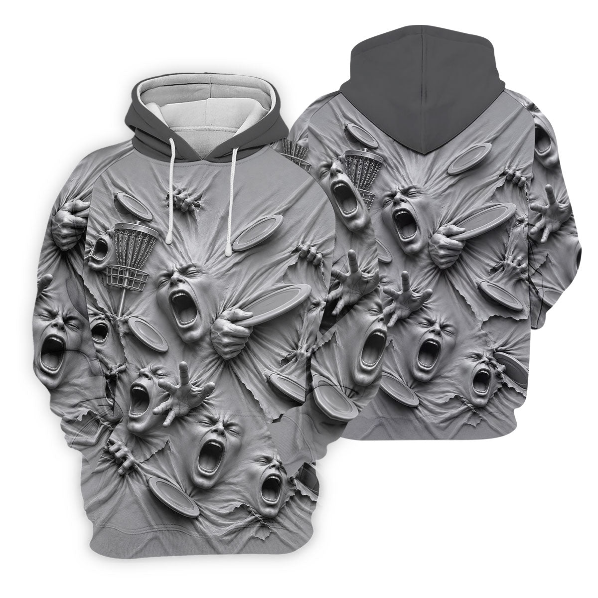 Screaming Faces Disc Golf Polo Shirt, Disc Golf Shirts For Men, Disc Golf Apparel