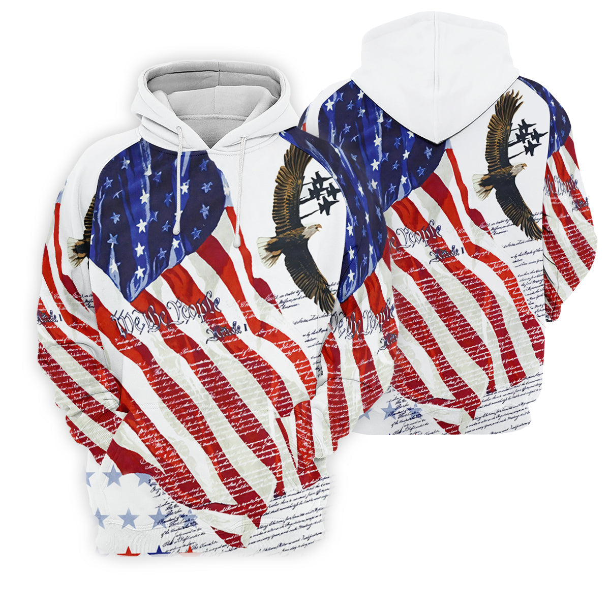 We The People Bald Eagle American Flag Women's Golf Tops, 250th Anniversary Patriotic Golf Shirt