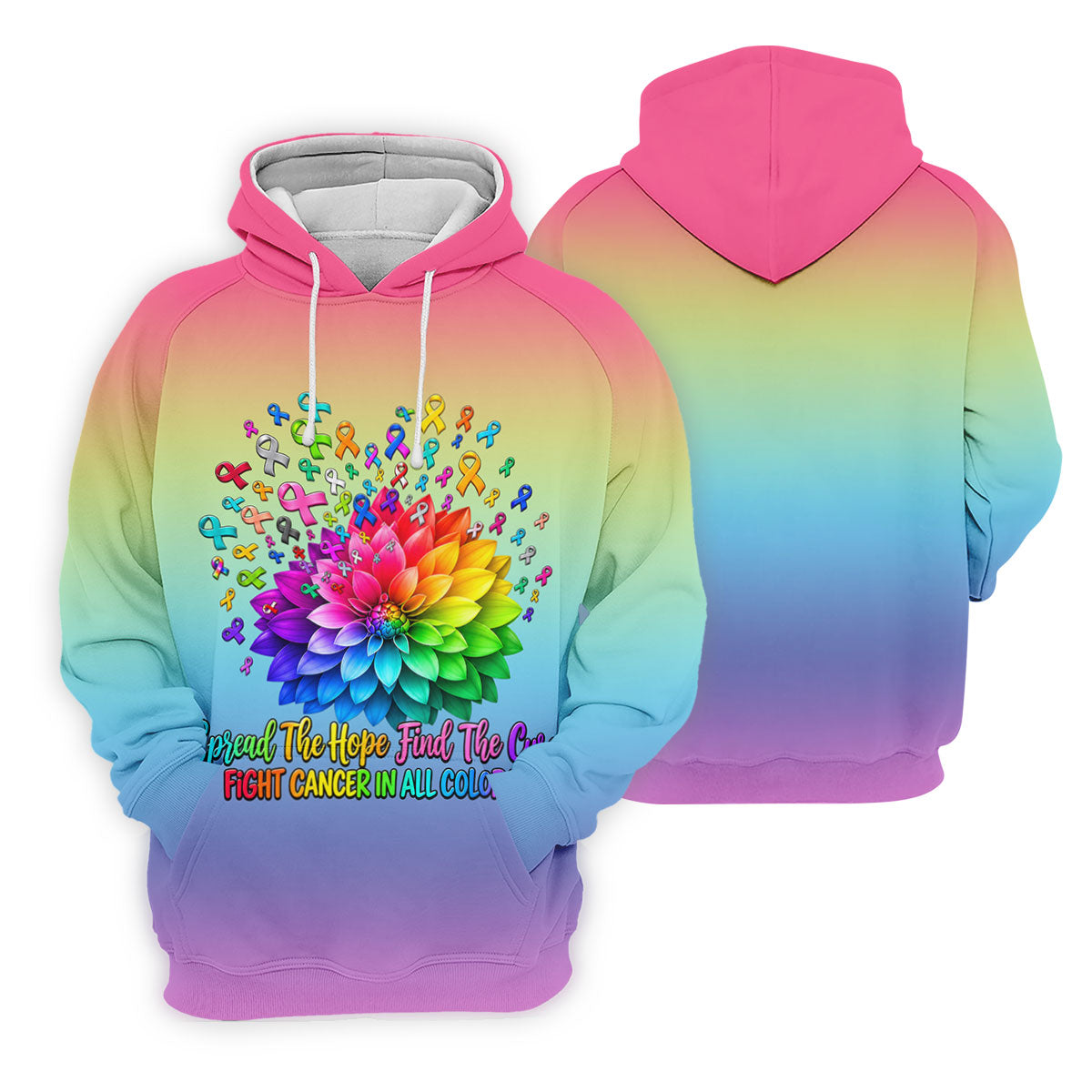 Spread Hope Find The Cure Rainbow Cancer Polo Shirt, Golf Shirts For Men, Mens Golf Shirts