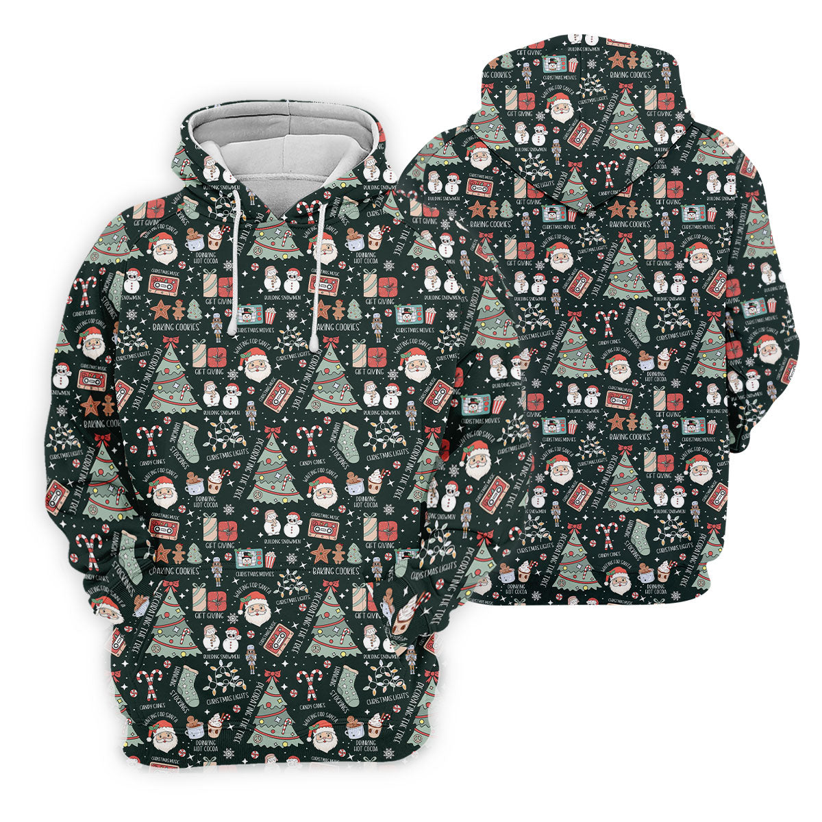 Cute Santa Claus Gift Green Men's Golf Polo Shirts, Christmas Golf Shirt, Polo Shirts For Men