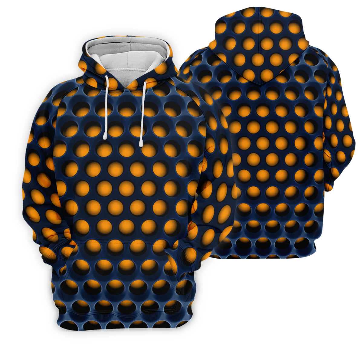 3D Effect Circular Pattern Orange Golf Shirt, Cool Golf Outfit, Women Golf Top, Ladies Golf Shirts
