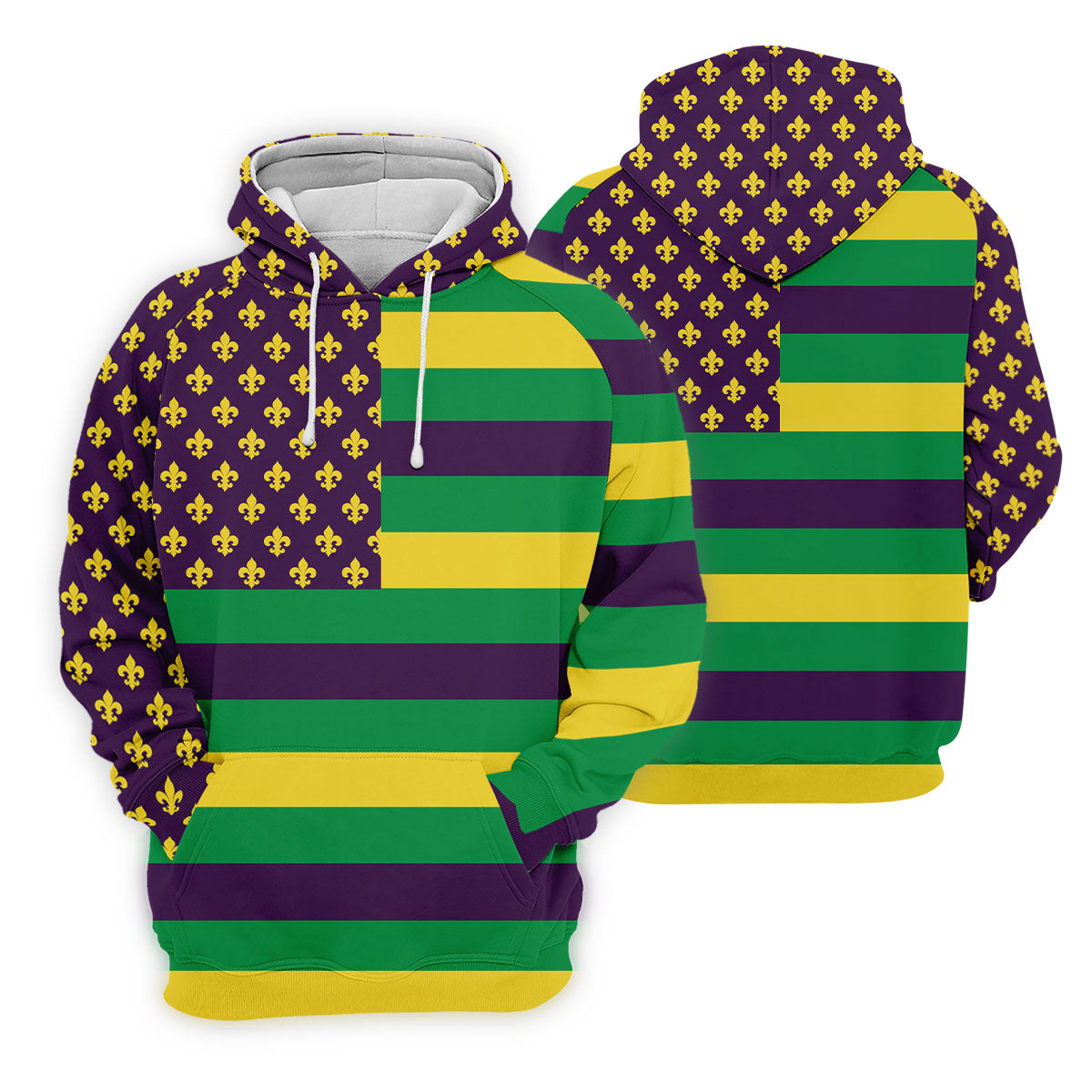 Mardi Gras Flags Fleur De Lis Purple Green Gold Ladies Golf Tops, Women's Golf Tops, Ladies Golf Polos