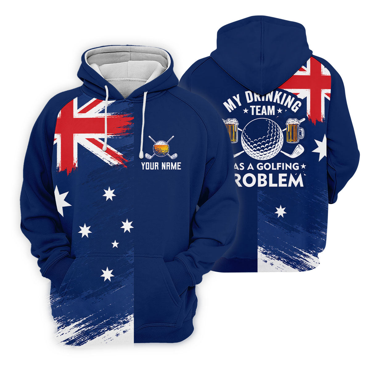My Drinking Team Has A Golfing Problem Australia Flag Print Ladies Golf Tops, Golf Shirt For Women
