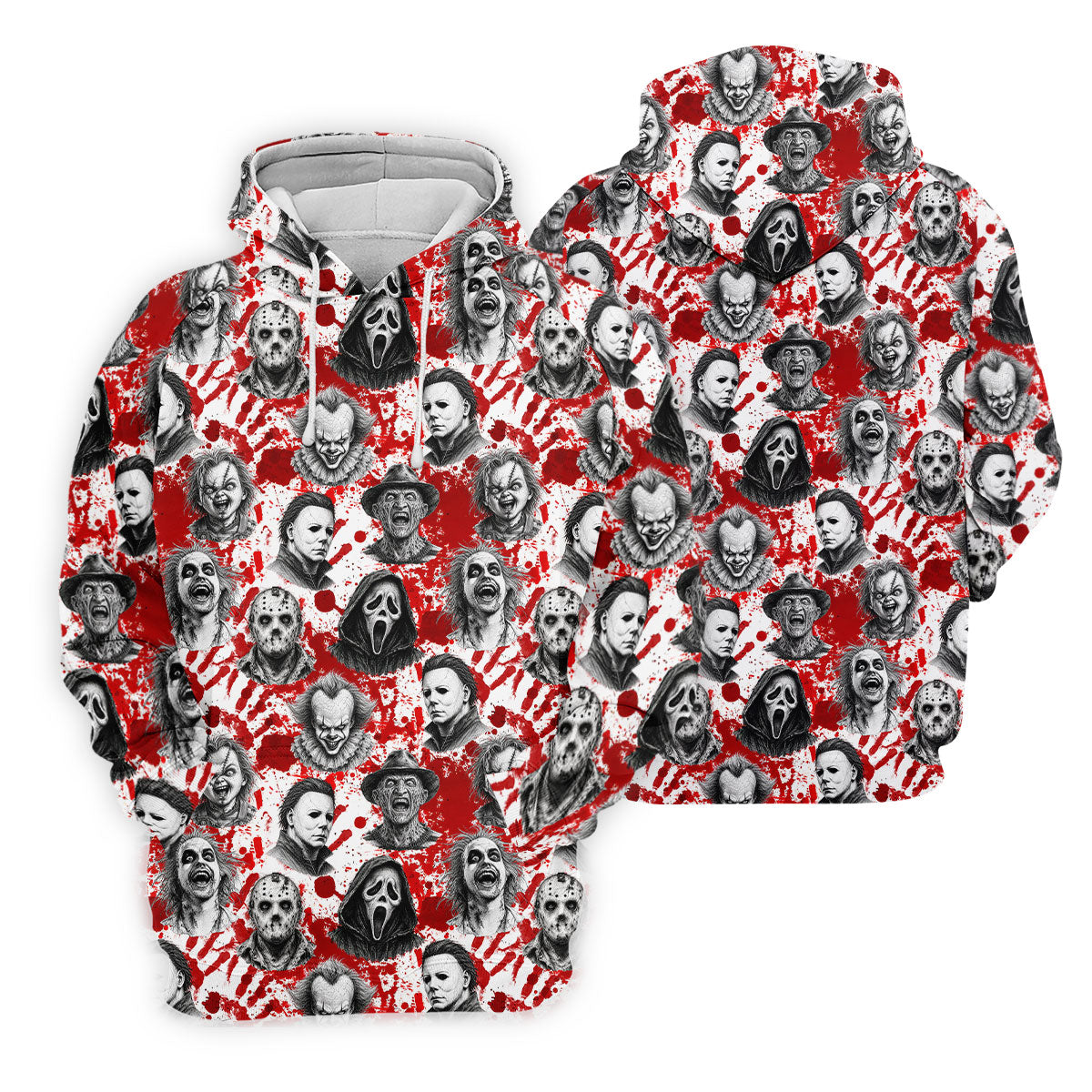 Halloween Horror Character Blood Splatter Polo Shirt, Womens Golf Tops, Women’s Golf Polo
