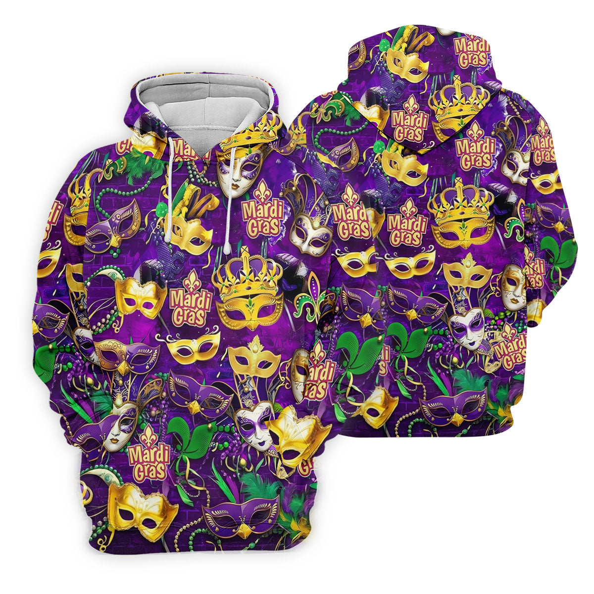 Purple Green Gold Festival Mask Mardi Gras Golf Shirt, Women's Golf Tops, Ladies Golf Polos