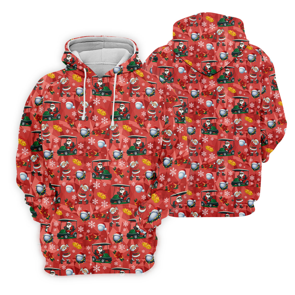 Santa Christmas Red Golf Shirt, Fun Golf Shirts For Men, Christmas Golf Shirt, Golf Shirts For Men