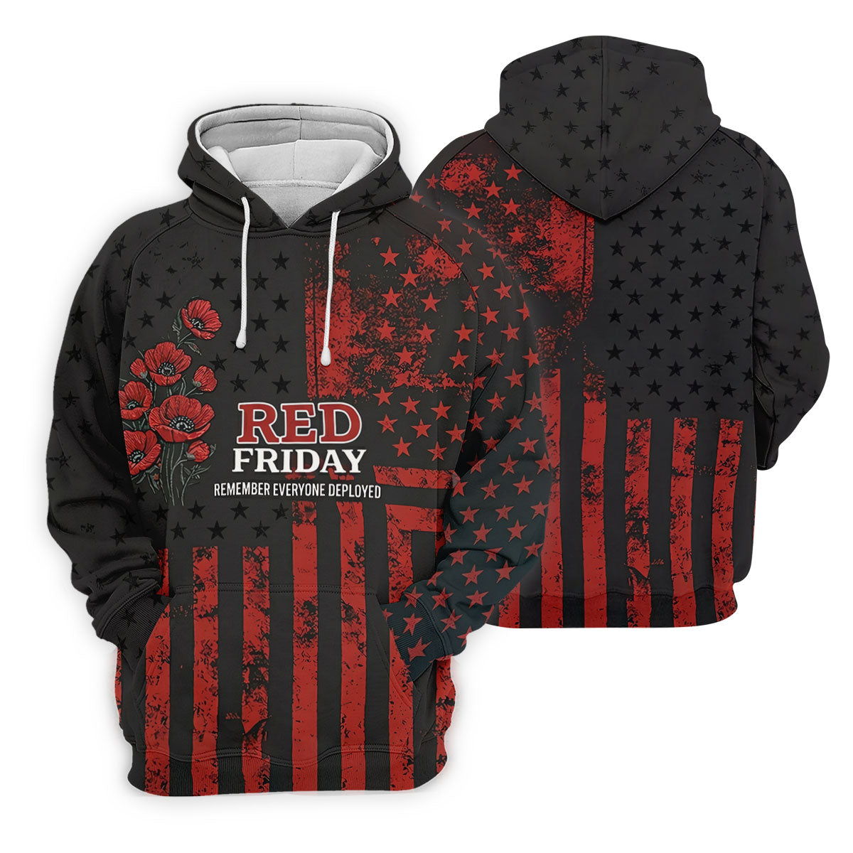 Red Friday American Flag Poppy Golf Polo Shirt, Ladies Golf Shirt, Golf Tops For Women