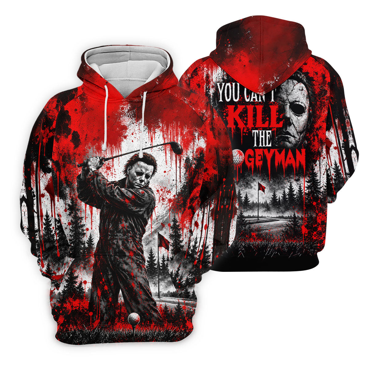 You Can't Kill Bogeyman Halloween Horror Character Polo Shirt, Golf Polo, Mens Golf Shirts