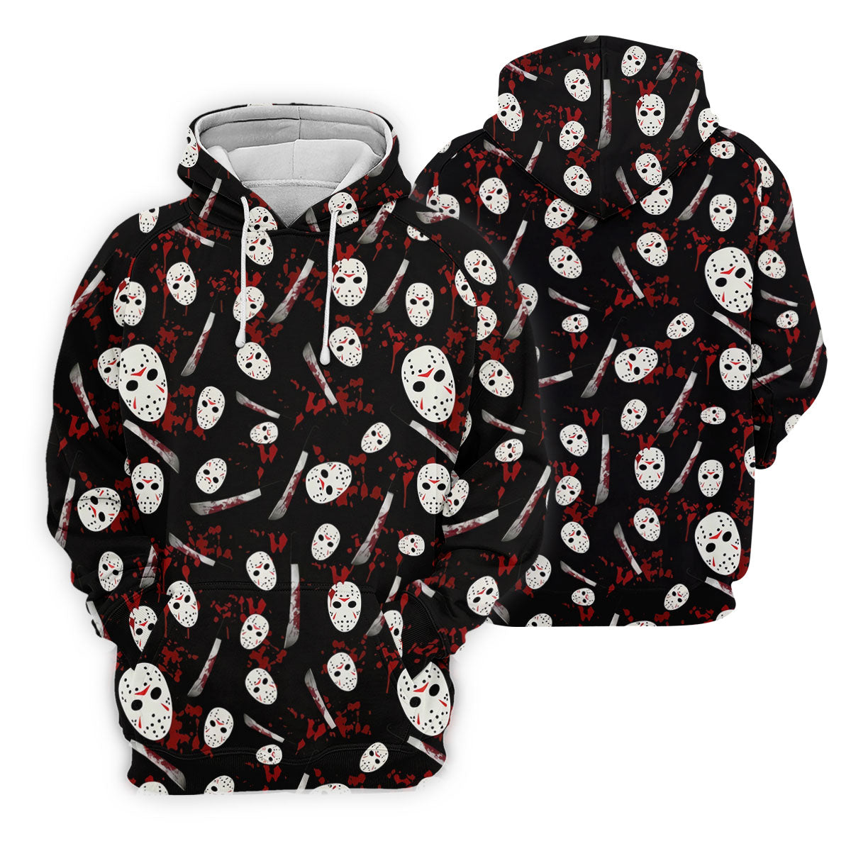 Hockey Mask Blood Pattern Halloween Golf Polo Shirt, Ladies Golf Tops, Golf Shirts For Women