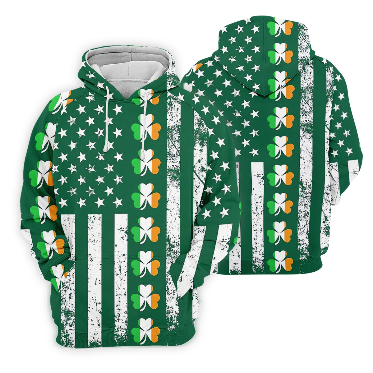 Irish Shamrock Vertical Stripes St Patrick's Day Golf Shirt, Women's Golf Shirts, Ladies Golf Polos