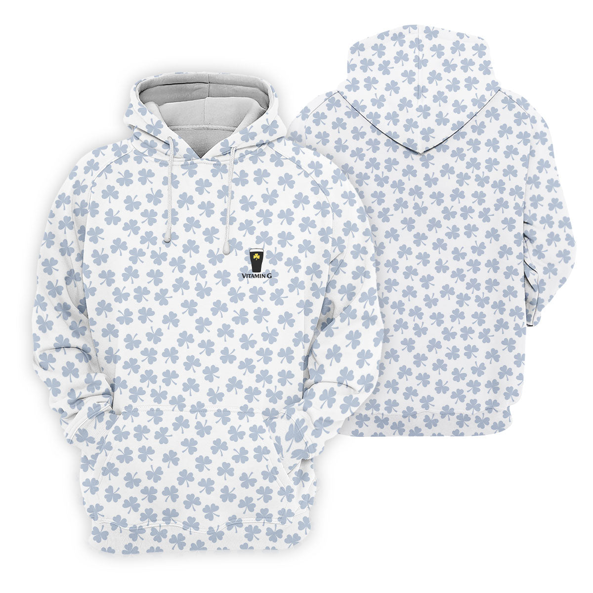 Vitamin G Shamrock Pattern Golf And Beer White Golf Shirt, St Patrick's Day Golf Shirt, Women's Golf Shirts