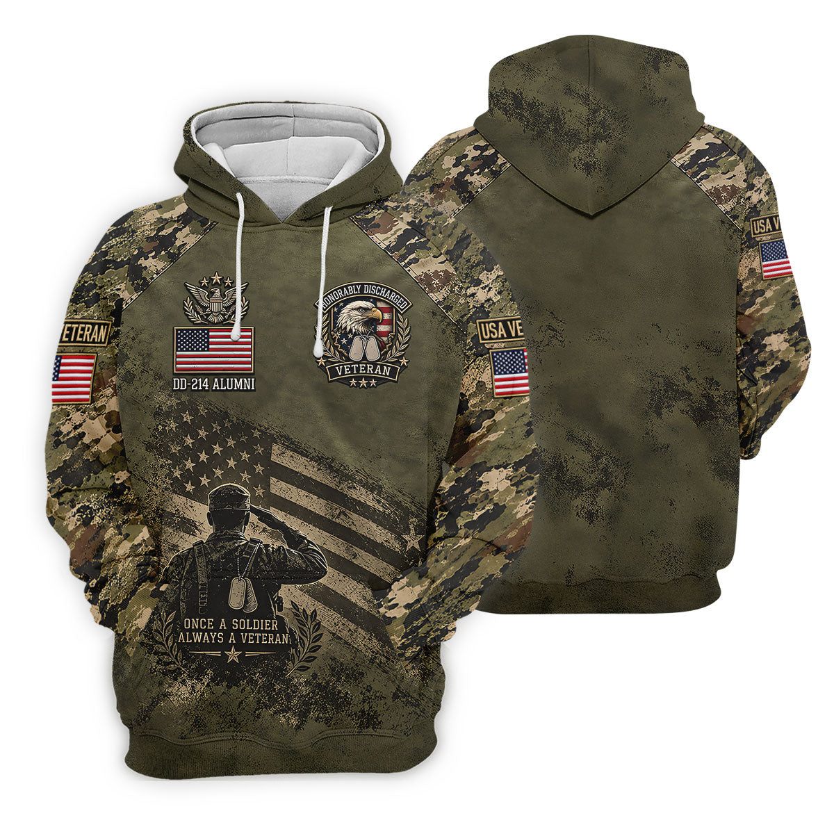 DD-214 Honorably Discharged Camo Polo Shirt, Womens Golf Polo, Veterans Day Shirt