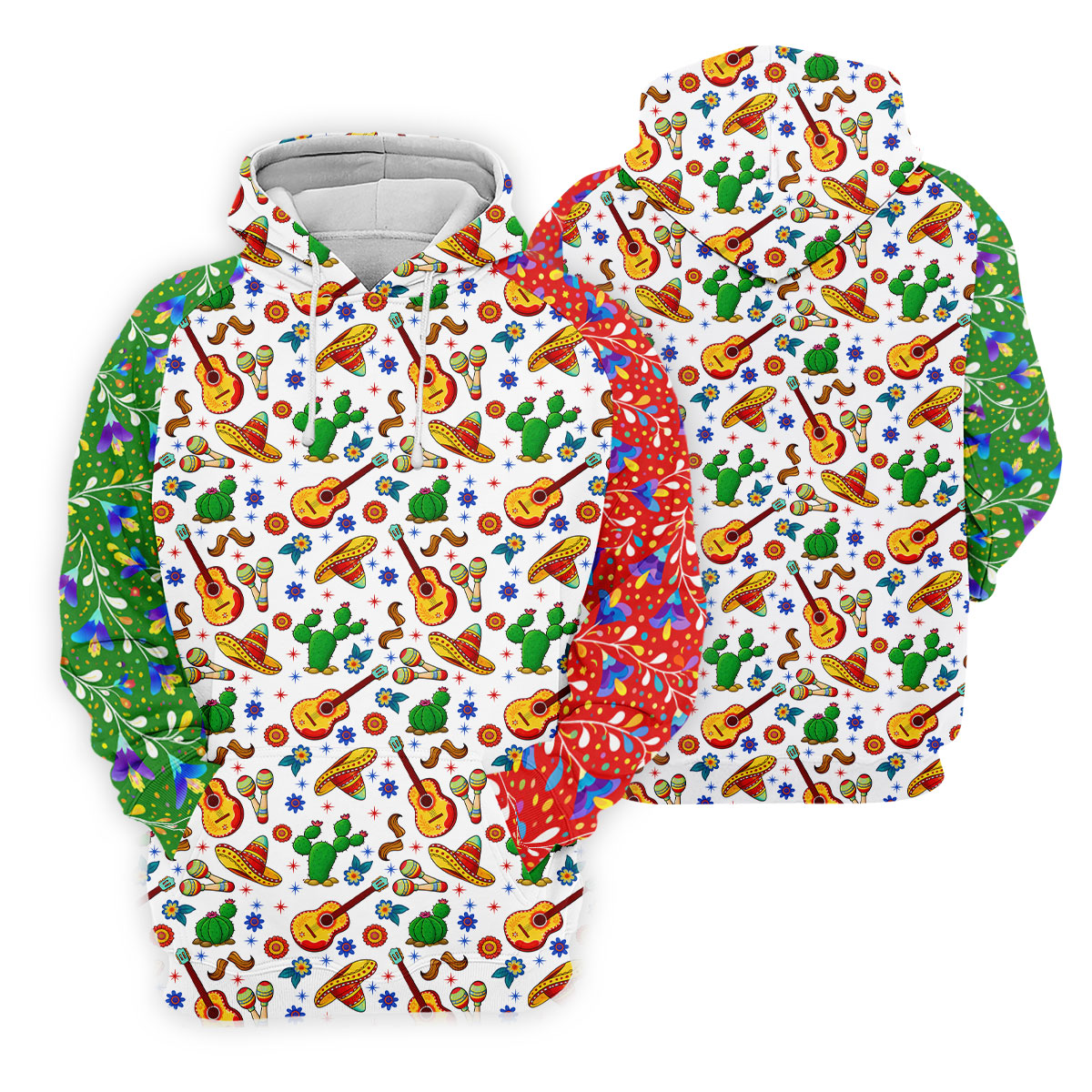 Mexican Party Seamless Pattern Golf Tops For Men, Cinco De Mayo Celebration Golf Shirts For Men