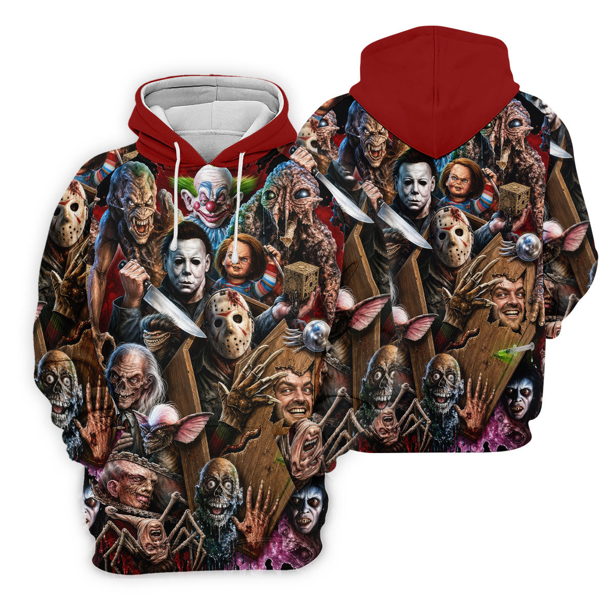 Classic Horror Character Halloween Golf Shirt, Women's Golf Apparel, Printed Golf Shirt