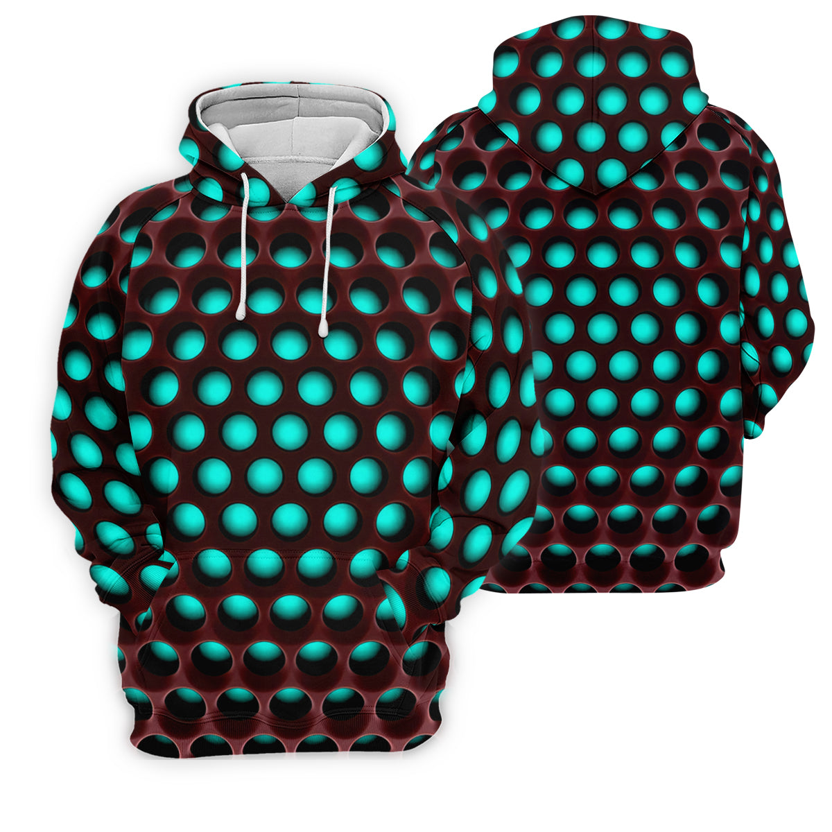 3D Effect Circular Pattern Blue Golf Shirt, Cool Golf Outfit, Women Golf Top, Ladies Golf Shirts