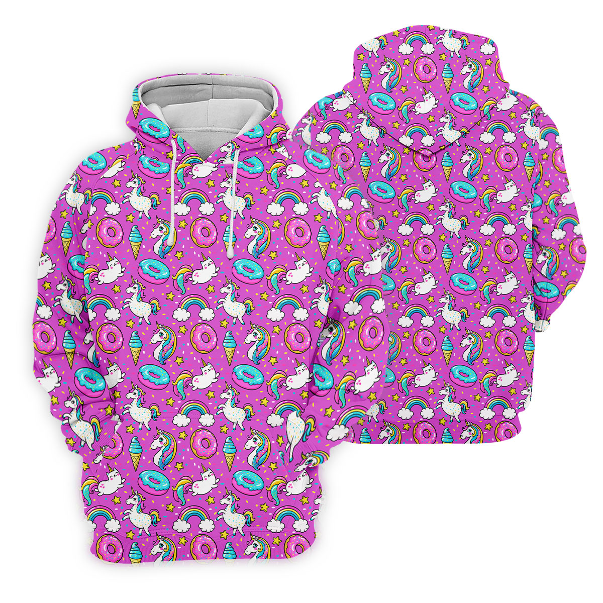 Funny Pink Donut Unicorn Women Golf Shirts, Ladies Golf Shirt, Women Sleeveless Polo Shirt