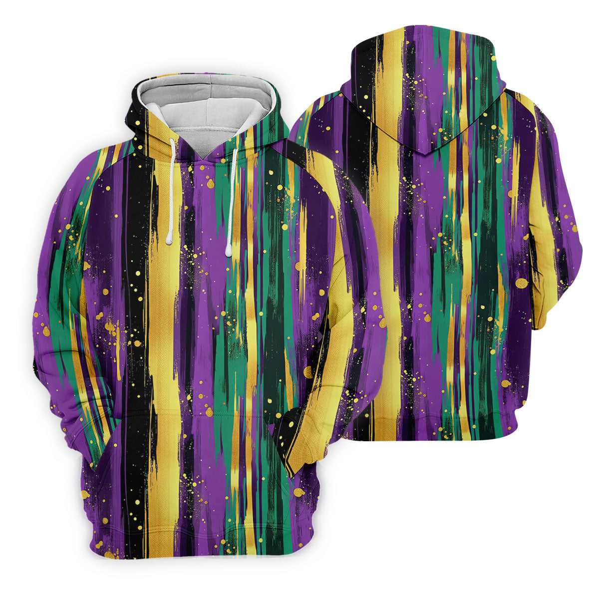 Green Purple Gold Splatter Effect Mardi Gras Golf Shirt, Women's Golf Tops, Ladies Golf Polos