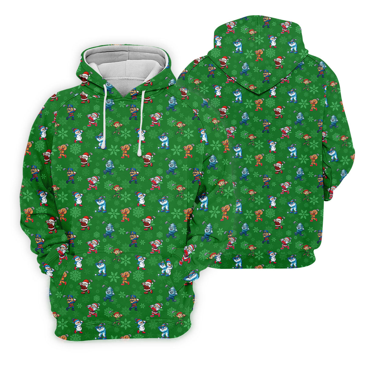 Funny Christmas Characters Golf Pose Green Golf Shirt, Christmas Golf Shirt, Ladies Golf Shirts, Women's Polo Shirt