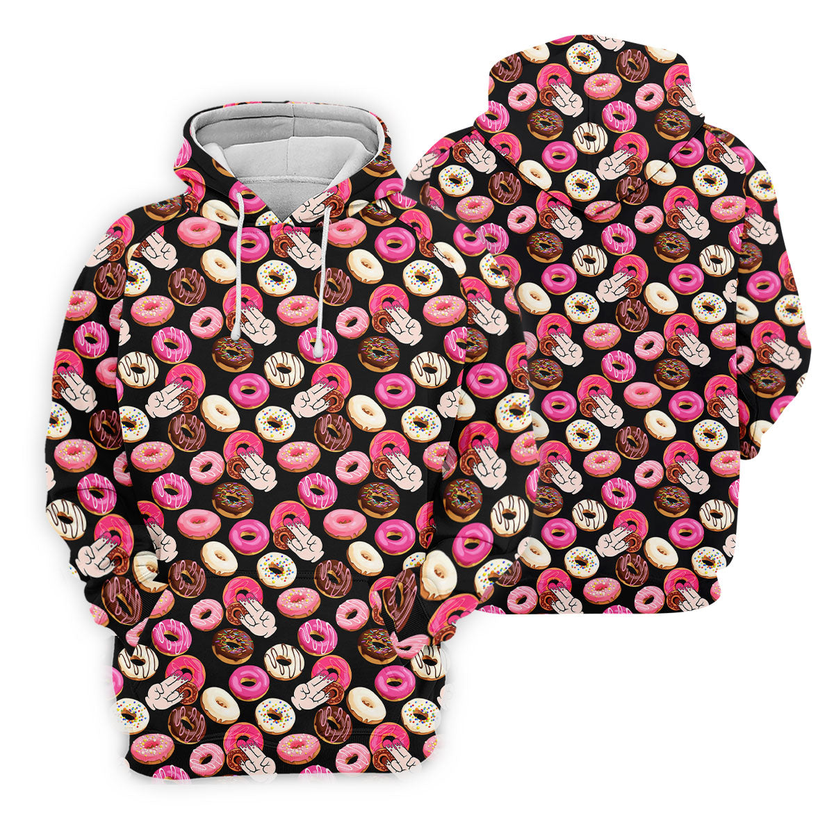 Funny Donut Adult Humor Black And Pink Fun Women's Golf Shirts, Women's Golf Tops, Ladies Golf Shirts