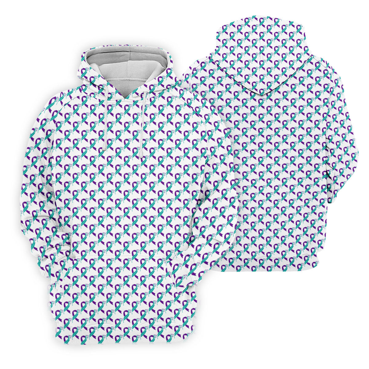 Suicide Awareness Feather Ribbon Pattern Mens Golf Polo, Golf Shirts For Men