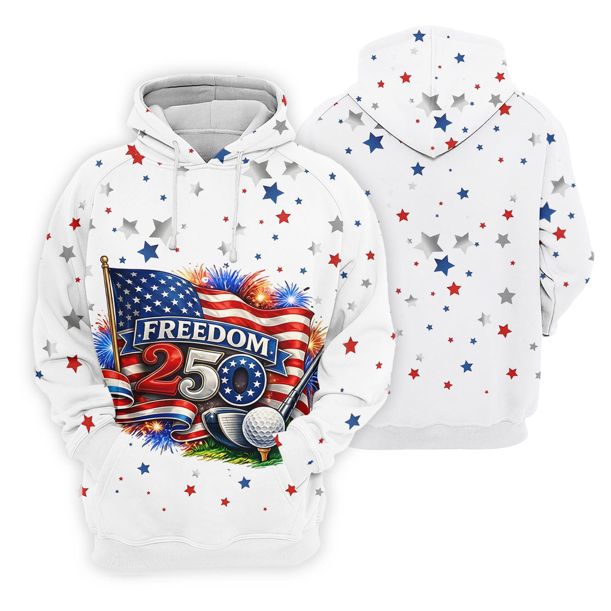 Freedom 250 Independence Celebration American Flag Golf Shirt, Patriotic 4th Of July Golf Shirt For Women