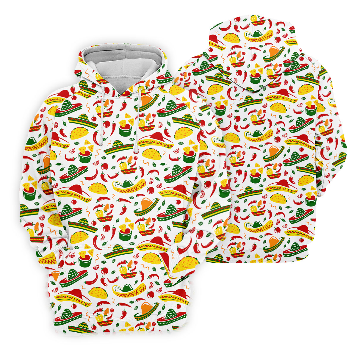 Mexican Fiesta Seamless Pattern Golf Tops For Men, Cinco De Mayo Celebration Golf Shirts For Men