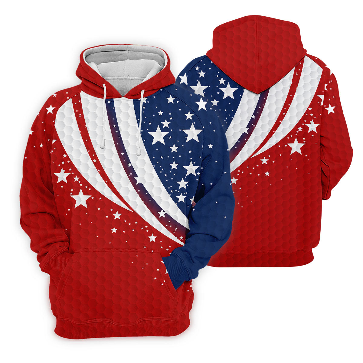 Stars And Stripes Golf Ball Pattern Patriotic 4th Of July Golf Shirt, 250 Celebration Golf Shirt For Women