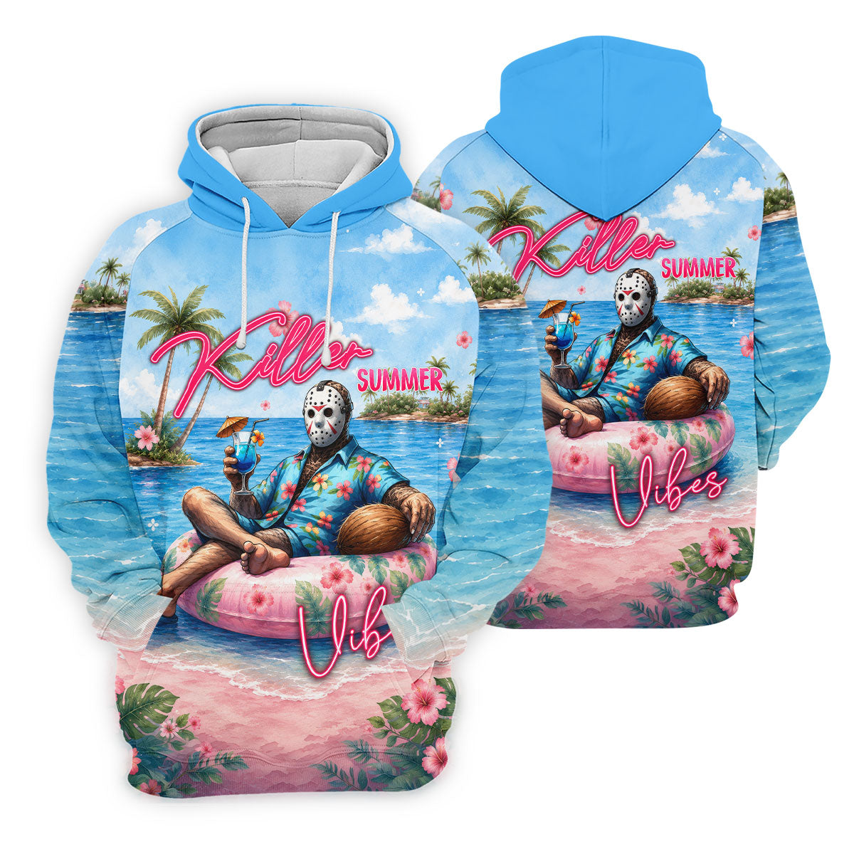 Killer Summer Vibes Hockey Mask Slasher Golf Polo Shirt, Women's Golf Polo, Ladies Golf Tops