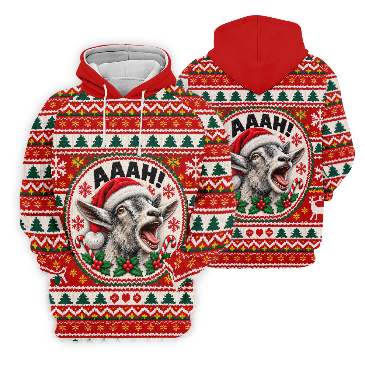 Funny Screaming Goat Christmas Golf Shirt, Ladies Golf Shirts, Golf Tops For Women