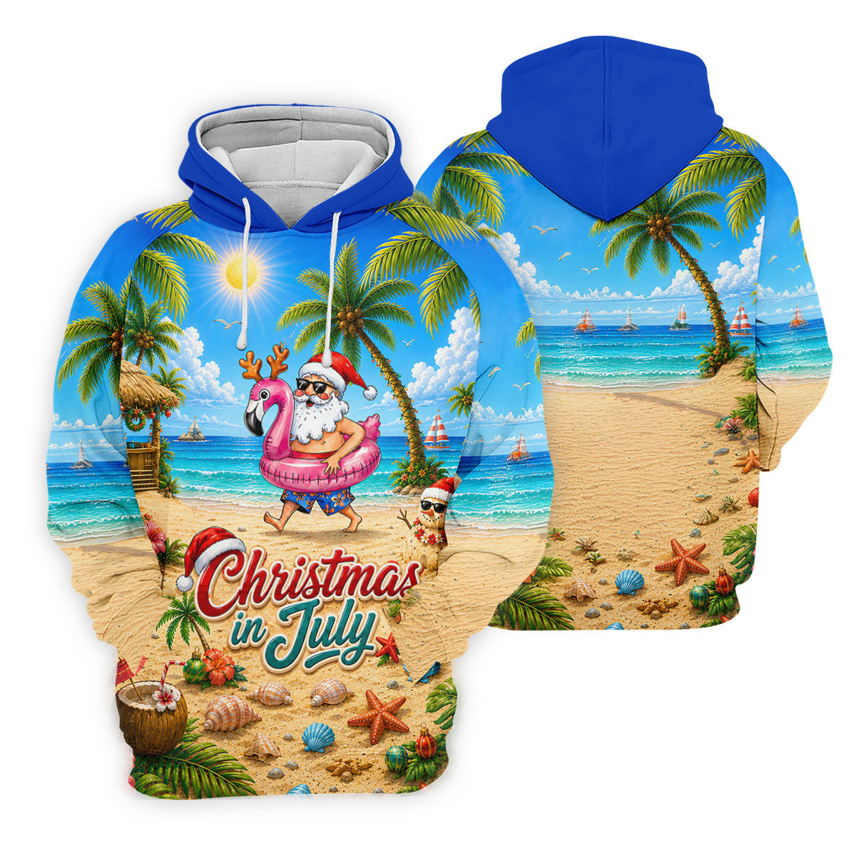 Santa Christmas In July Beach Golf Shirt, Christmas Golf Shirt, Women’s Golf Polo