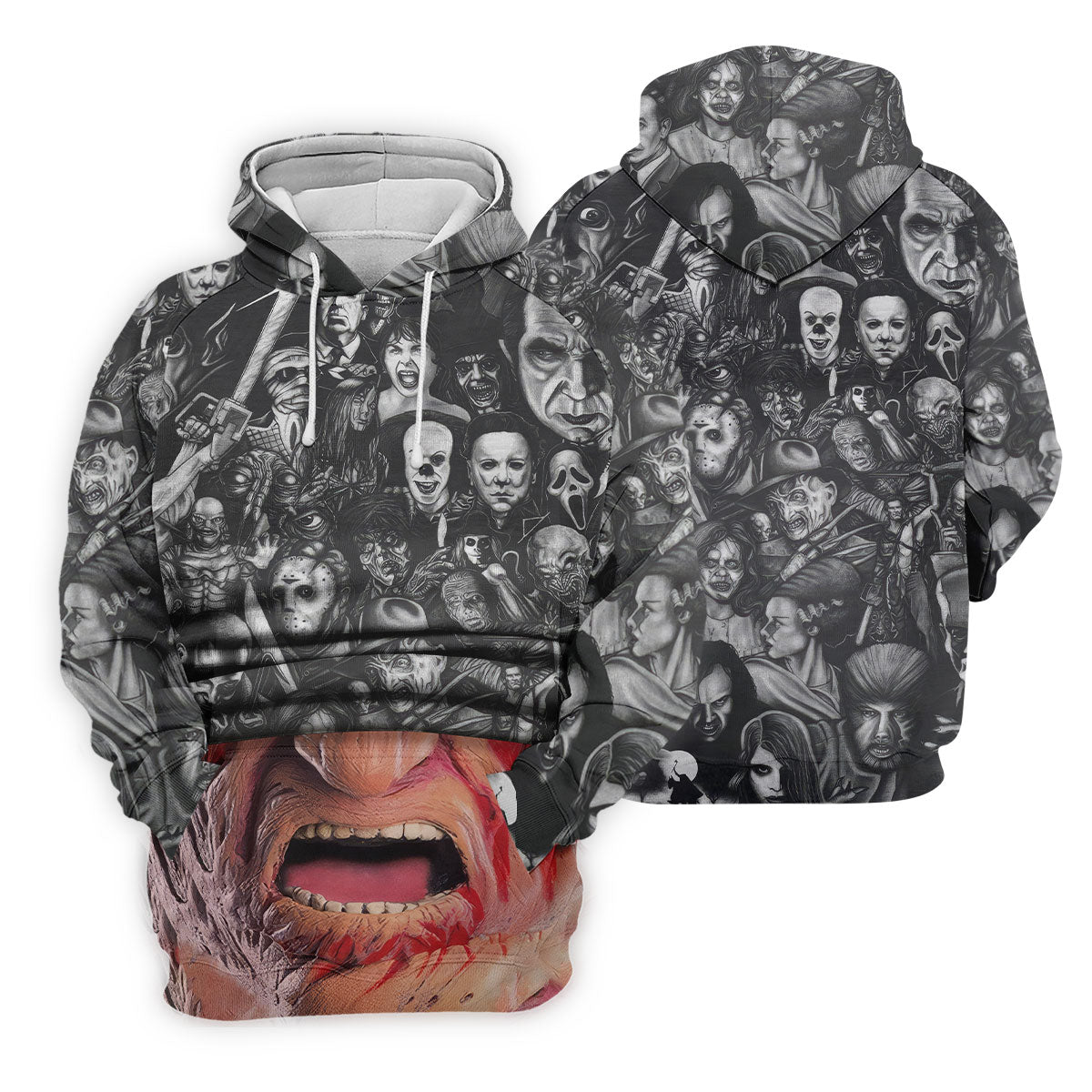 Burned Face Horror Character Halloween Polo Shirt, Womens Golf Tops, Printed Golf Shirt