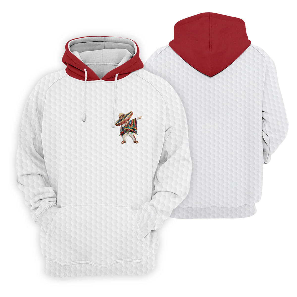 Cinco De Mayo Celebration Golf Ball Pattern White Golf Shirt, Polo Shirts For Men