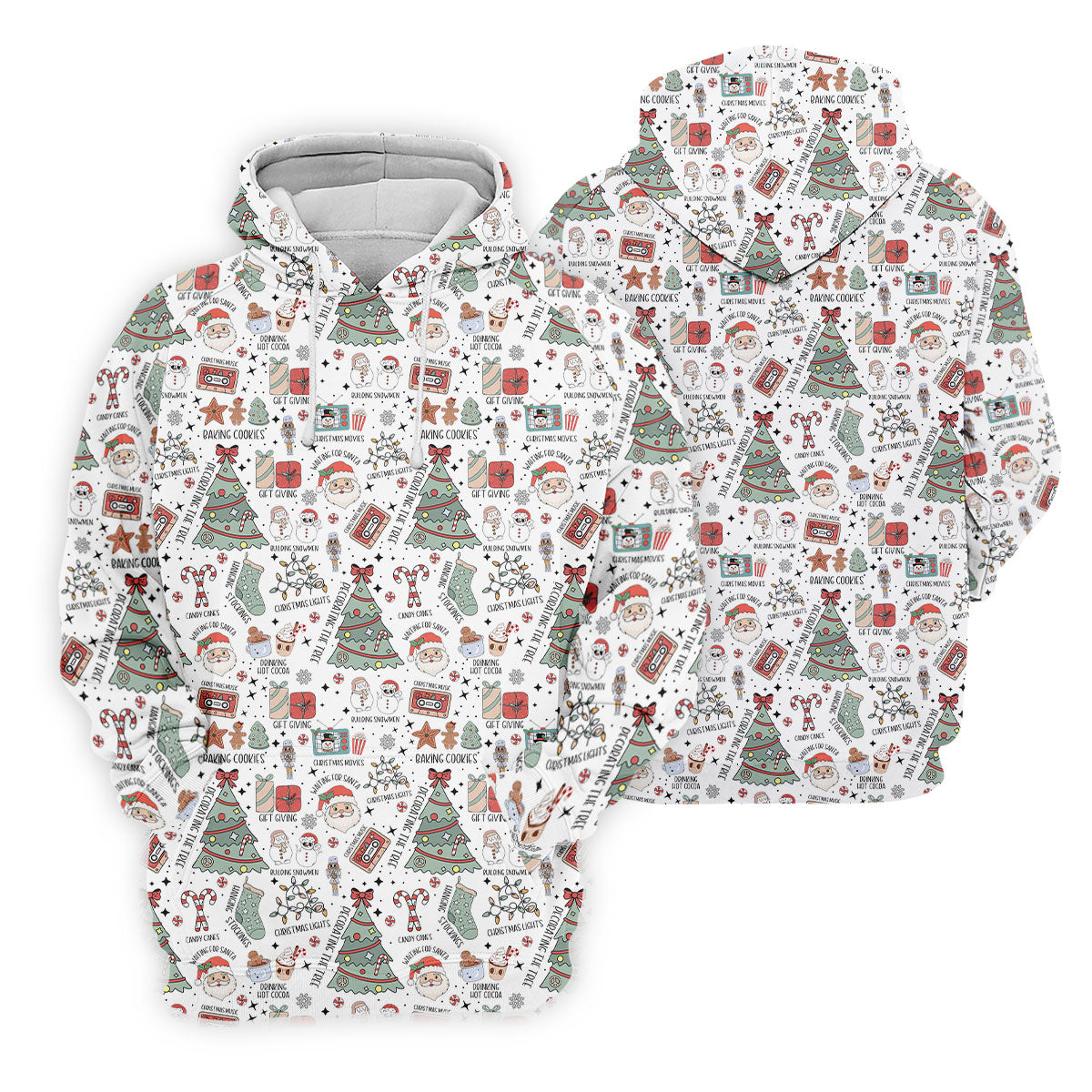 Cute Santa Claus Gift White Women's Golf Tops, Christmas Golf Shirt, Golf Gift For Ladies