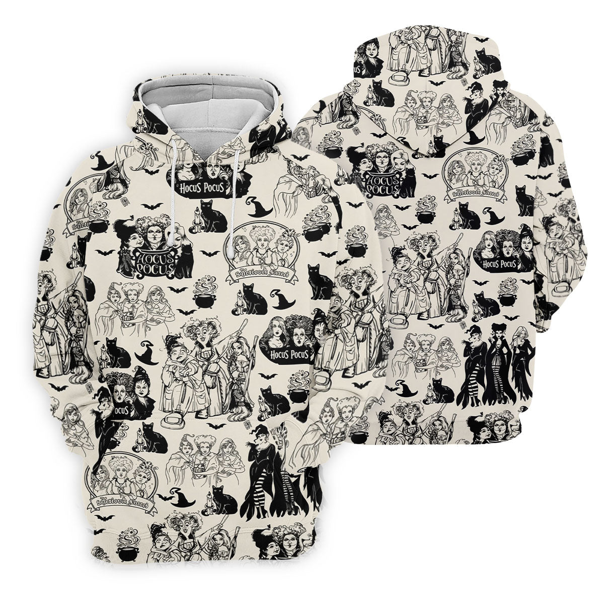 Witch Sisters Black Cat Halloween Polo Shirt, Golf Tops For Women, Women’s Golf Apparel