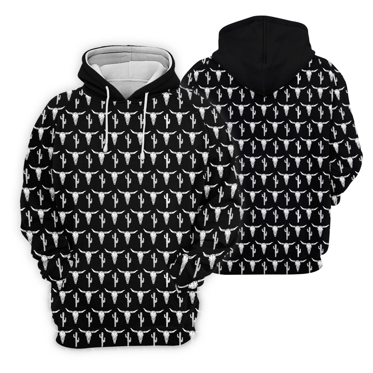 Longhorn Cow Skull Western Theme Black Golf Tops For Men, Polo ShirtFor Men, Golf Shirts For Men