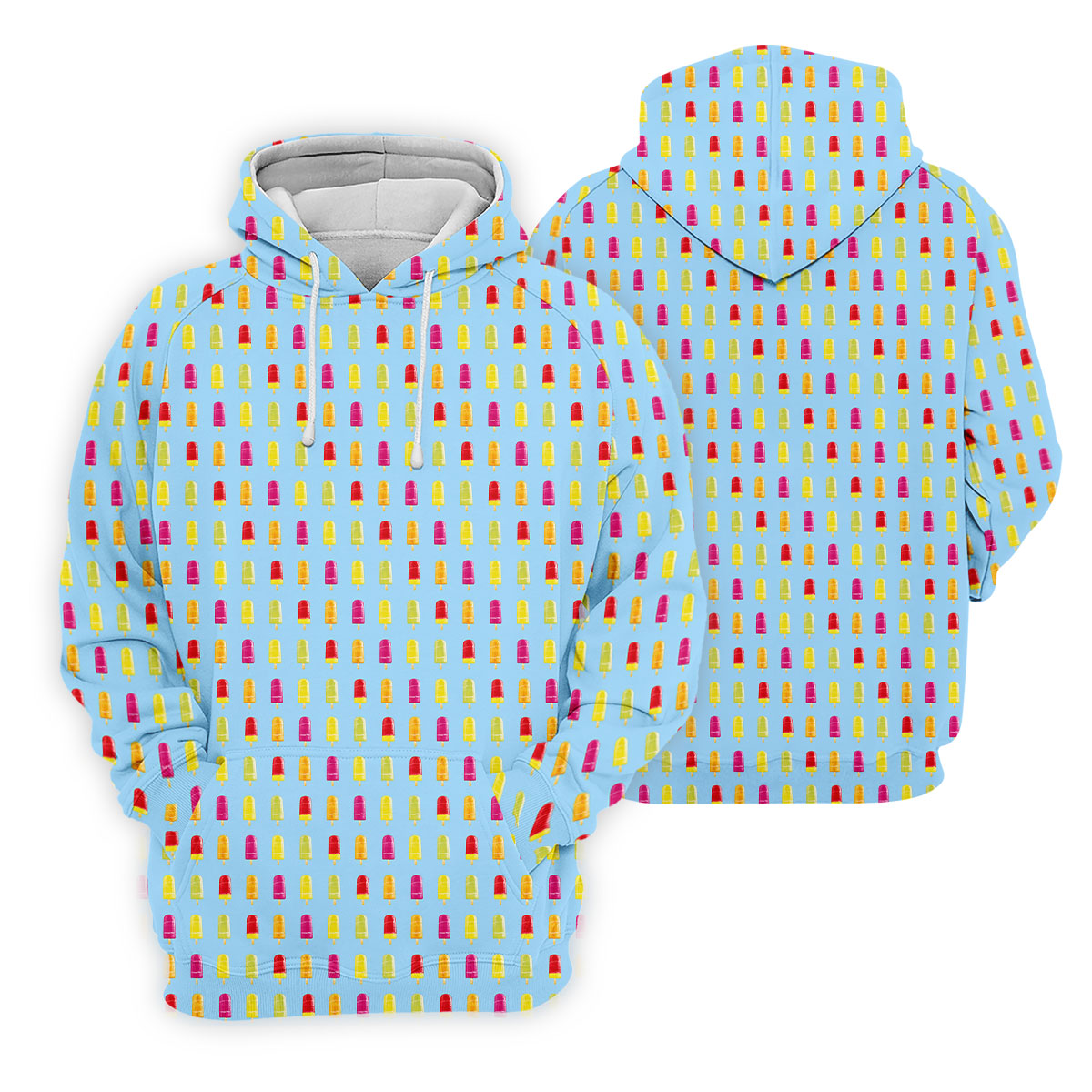 Colorful Popsicle Summer Pattern Golf Shirt, Mens Golf Polo, Printed Golf Shirts