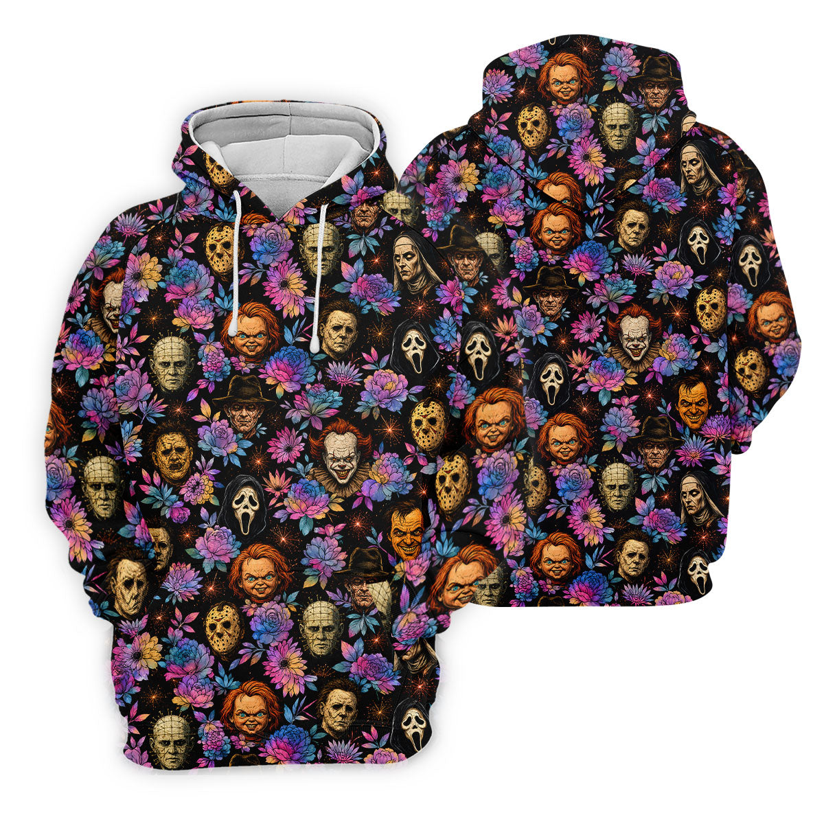 Floral Horror Character Halloween Golf Shirt, Golf Shirts For Men, Mens Golf Apparel