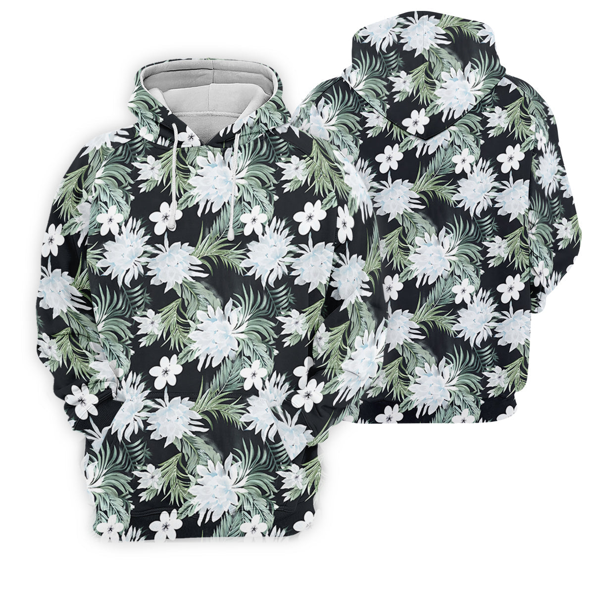 White Flower Tropical Hawaiian Vibe Women's Golf Shirts, Women's Golf Tops, Ladies Golf Shirts
