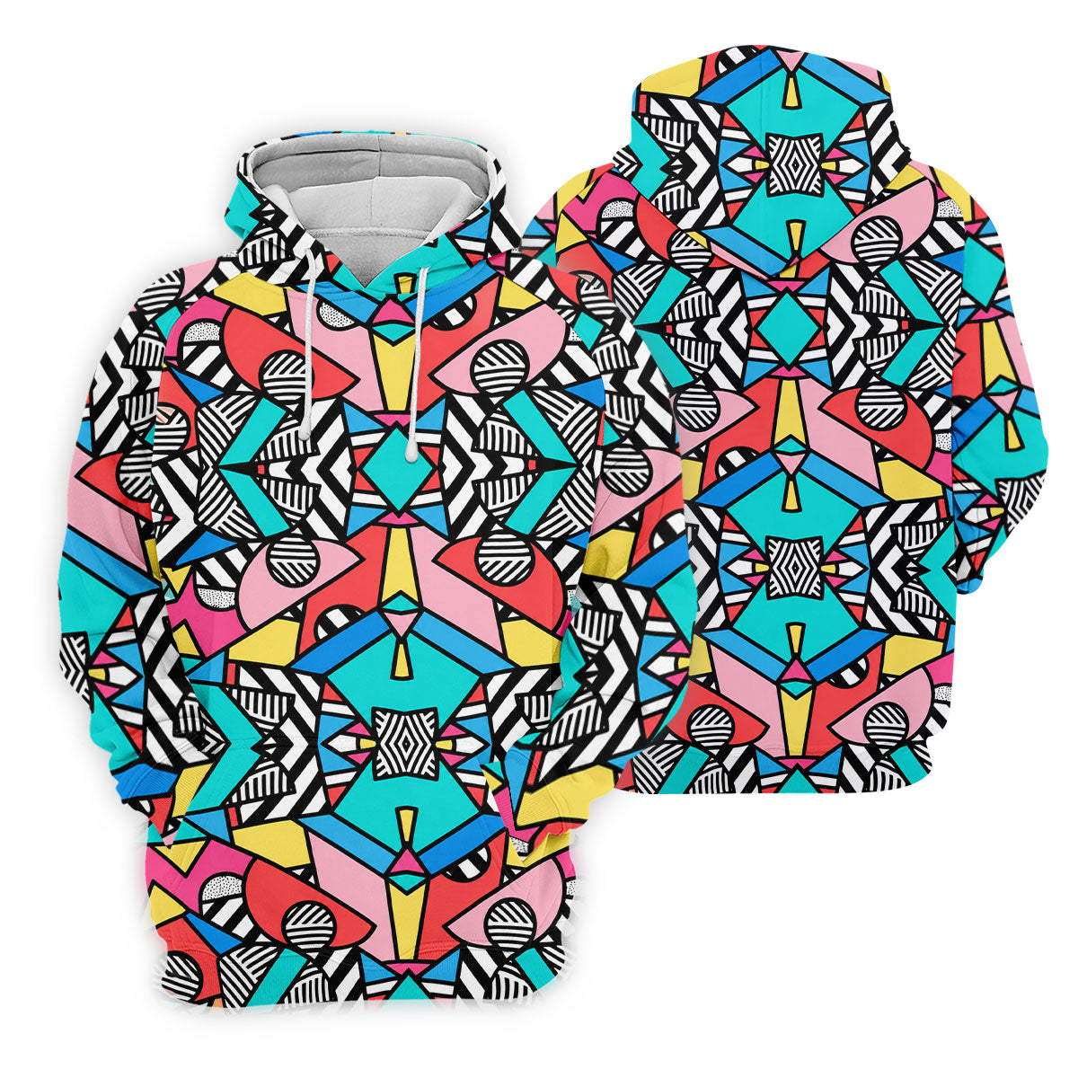 Abstract Geometric Pop Art Golf Polo Shirt, Men's Golf Shirt, Mens Golf Apparel