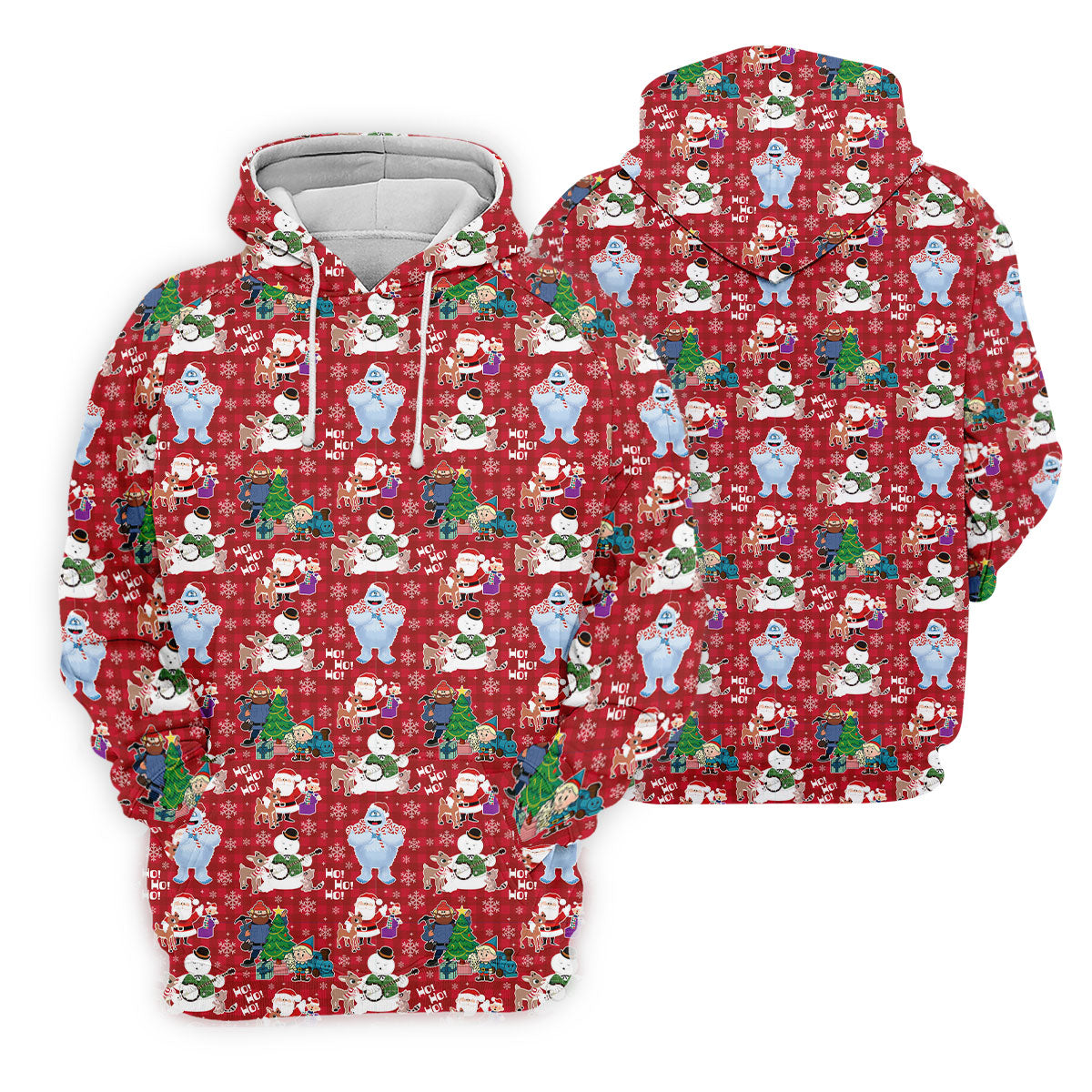 Ho Ho Ho Santa Snowman Men's Golf Polo Shirts, Christmas Golf Shirt, Polo Shirts For Men
