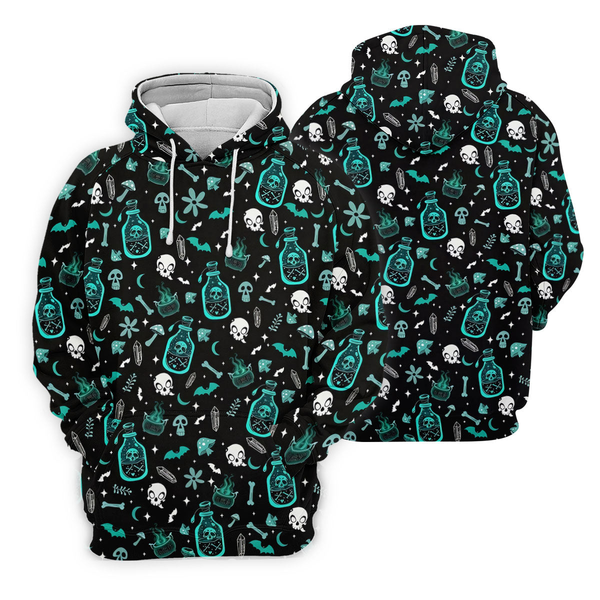Skull Potion Halloween Pattern Polo Shirt, Printed Golf Shirts, Golf Apparel For Men