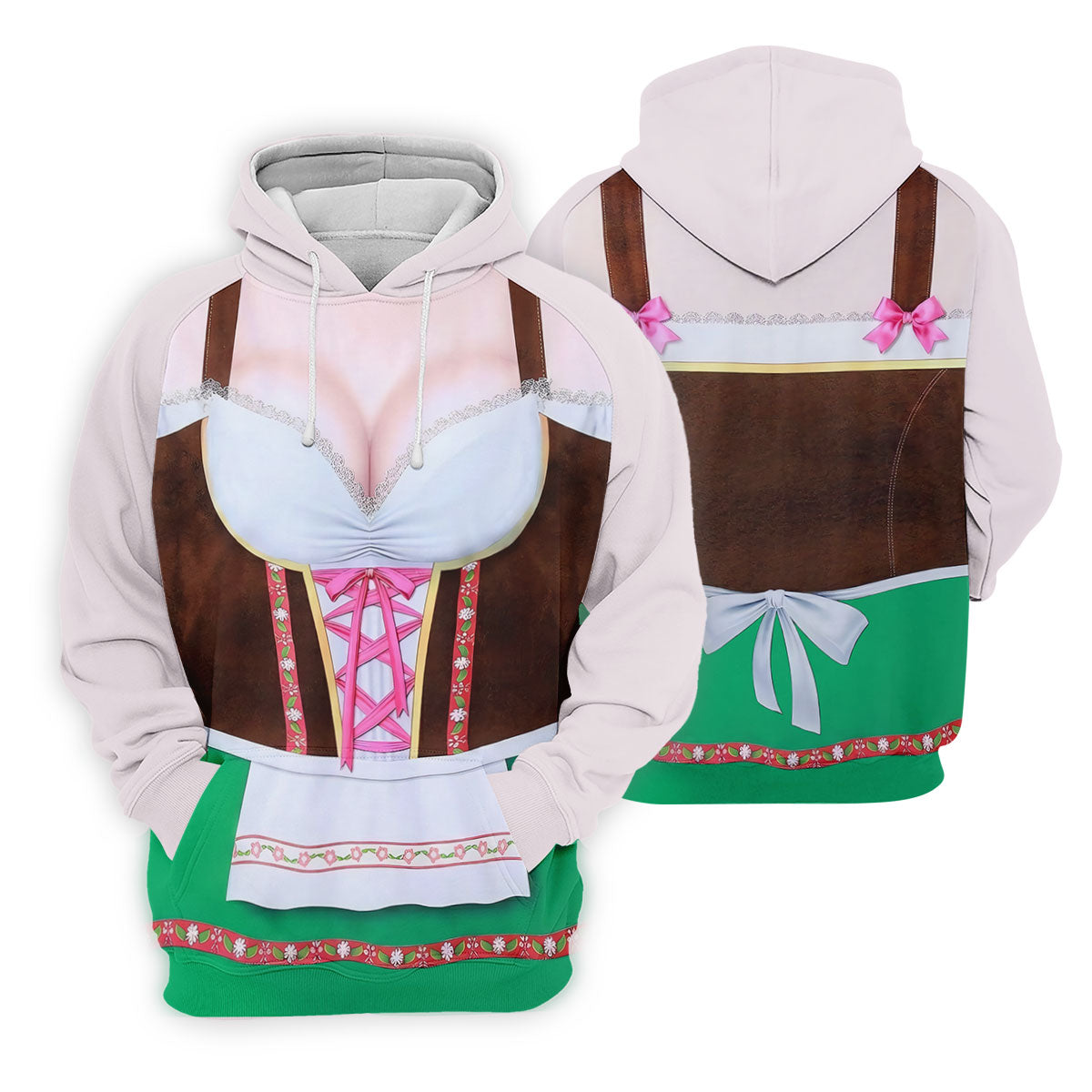Funny Oktoberfest Dirndl Costume Polo Shirt, Mens Golf Polo, Golf Shirts For Men