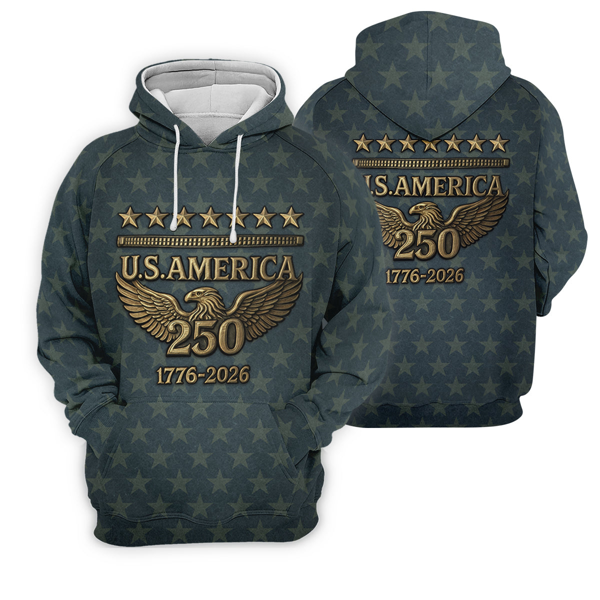 US America 250th Anniversary Denim Color Star Pattern Women's Golf Tops, Patriotic Golf Shirt, Ladies Golf Shirts