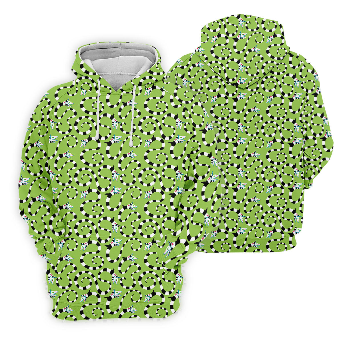 Striped Horror Creature Golf Polo Shirt, Golf Shirts For Men, Halloween Shirts For Men