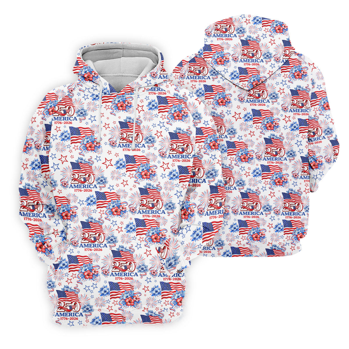 250 Years America 1776-2026 Hibiscus Tropical Flowers 4th Of July Golf Shirt, Golf Shirt For Women