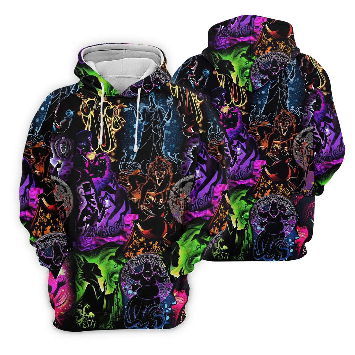 Neon Fantasy Villain Collage Halloween Polo Shirt, Golf Polo For Women, Ladies Golf Top