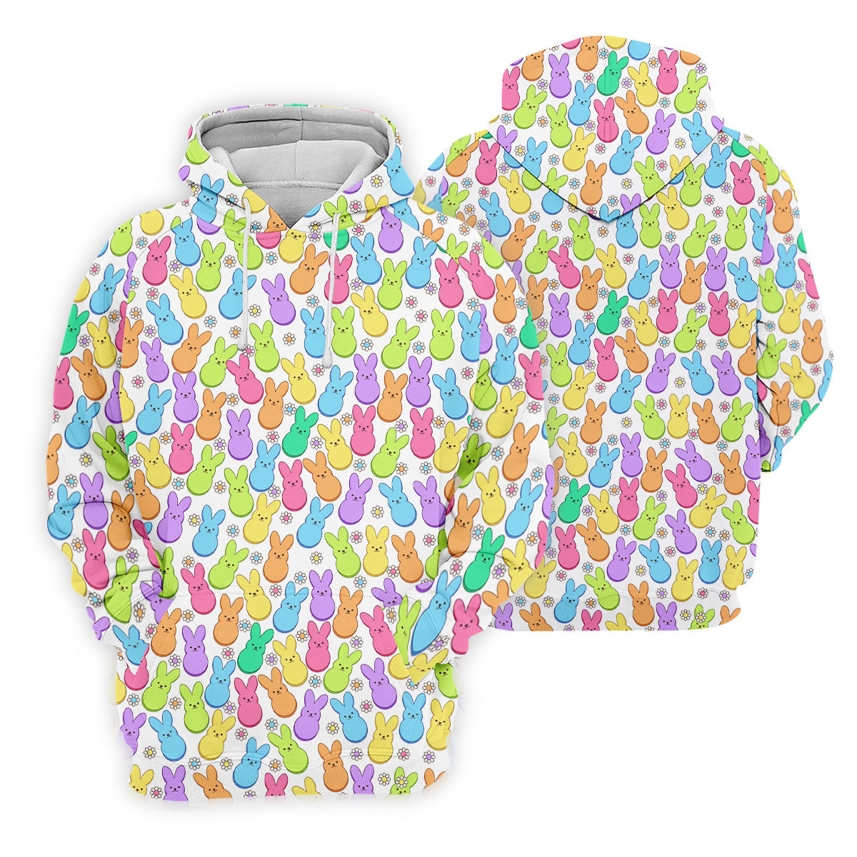 Pastel Easter Peeps Daisy Pattern Women Golf Top, Cute Golf Outfit, Ladies Golf Shirts