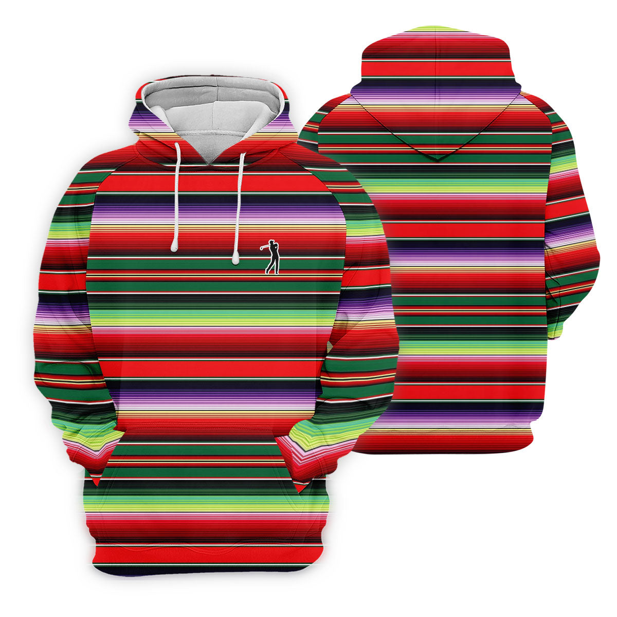 Colorful Stripes Sarape Pattern Cinco De Mayo Celebration Fiesta Themed Golf Shirt For Women