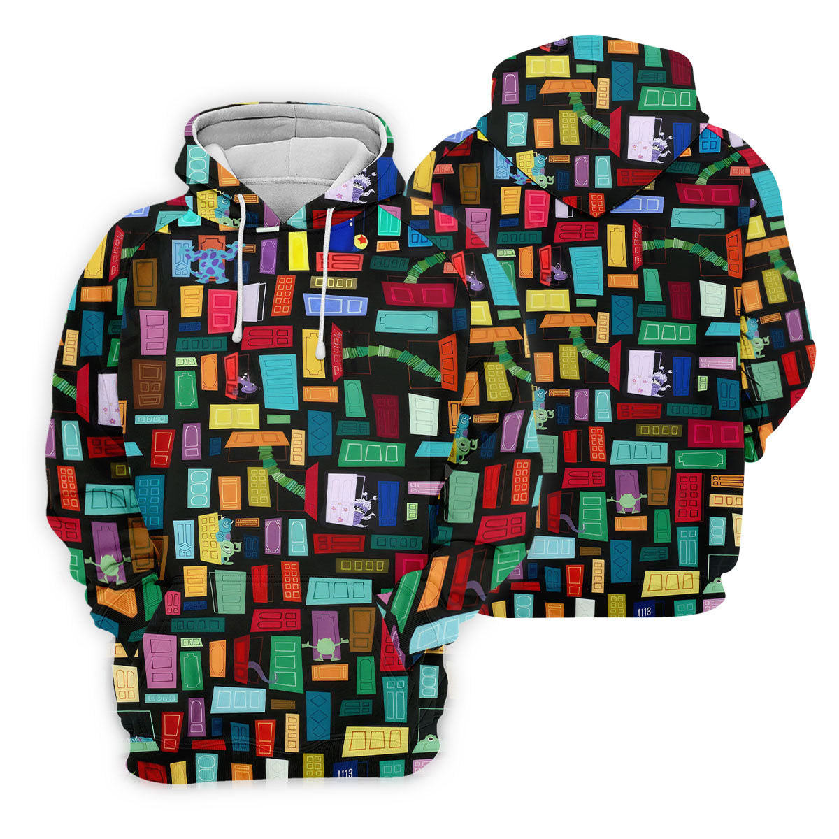 Monster Door Golf Shirt, Colorful Animated Monster World Pattern, Golf Shirt For Women
