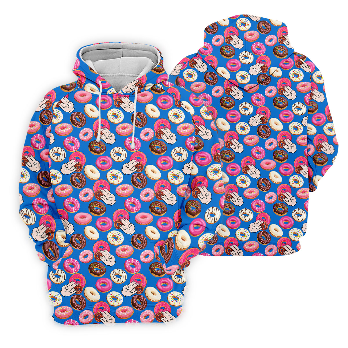 Funny Donut Adult Humor Blue And Pink Fun Golf Shirts For Men, Valentines Golf Gift, Polo ShirtFor Men